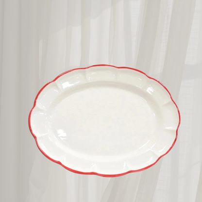 Oval Tray Red Line