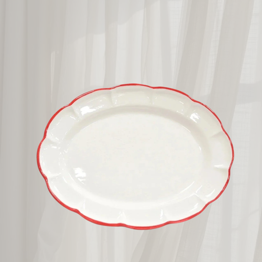 Oval Tray Red Line
