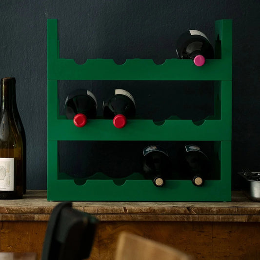 Massproductions Silo Stackable Wine Rack Green
