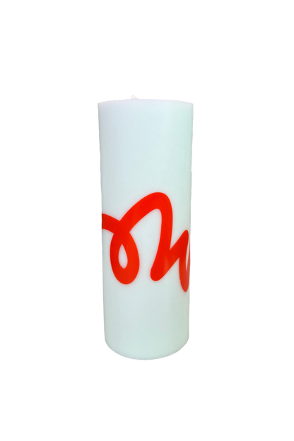 Pillar Candle Mint & Red