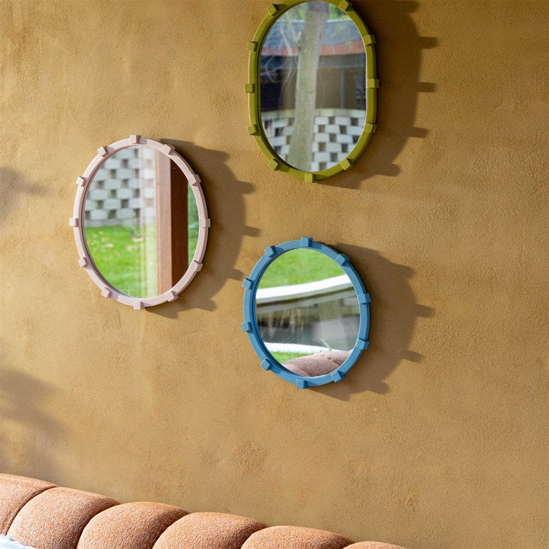 Espejo trozo ovalado verde