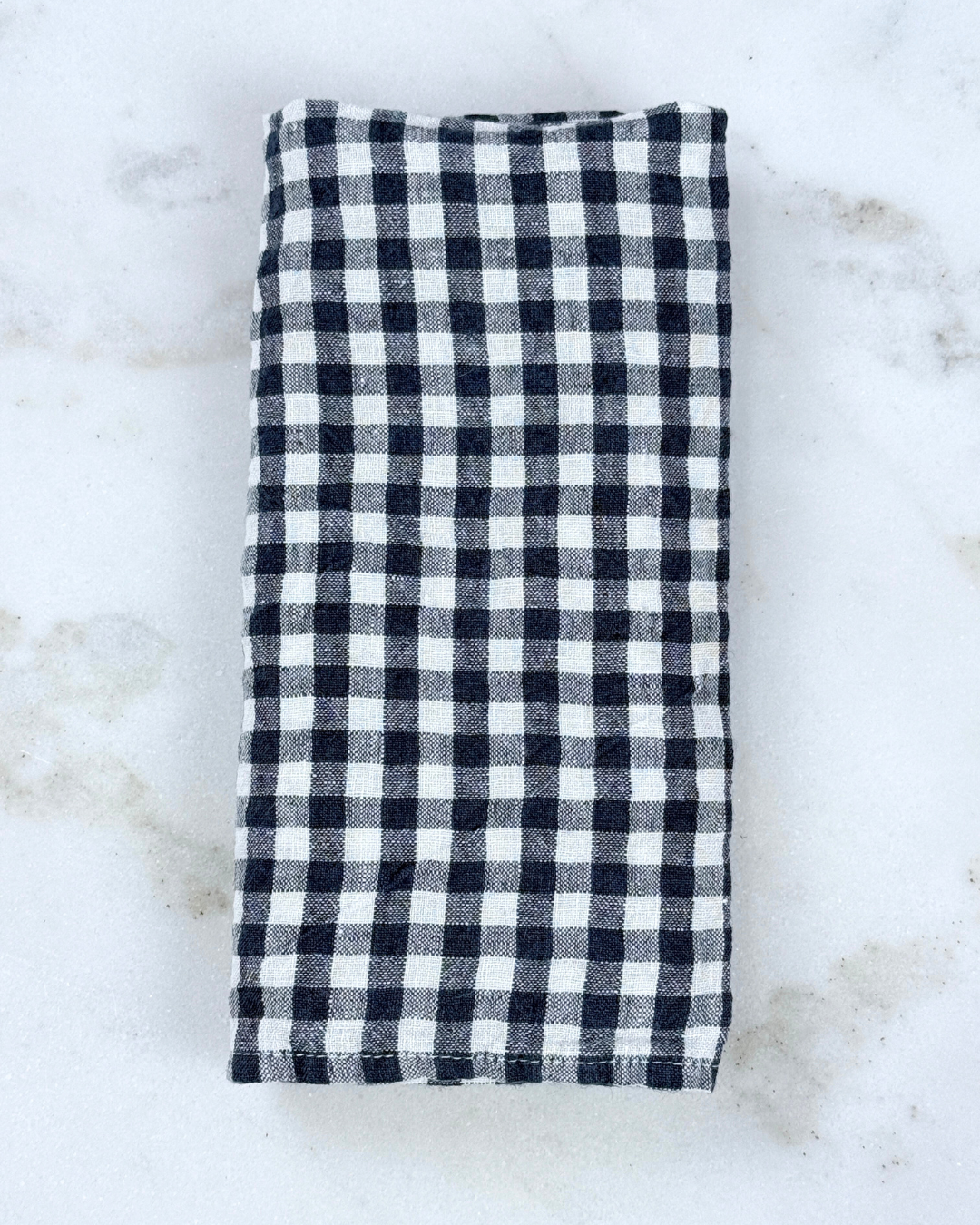 French Linen Napkins Anthracite Gingham 6-p