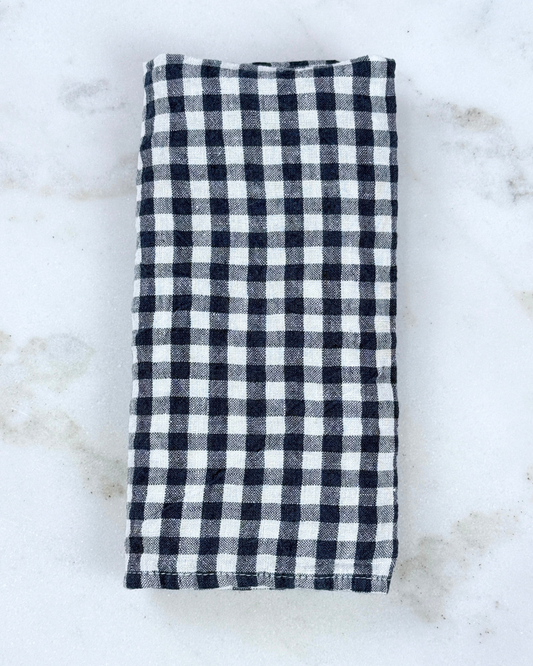 Franske hørservietter antracitgrå 6 stk.