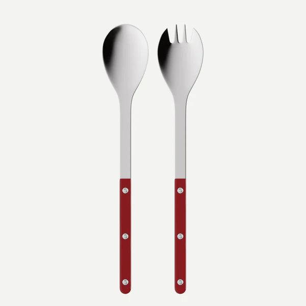 Juego de cubiertos de ensalada Sabre color burdeos