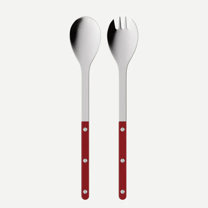 Juego de cubiertos de ensalada Sabre color burdeos