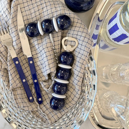 Bobbin Bottle Opener Navy & White