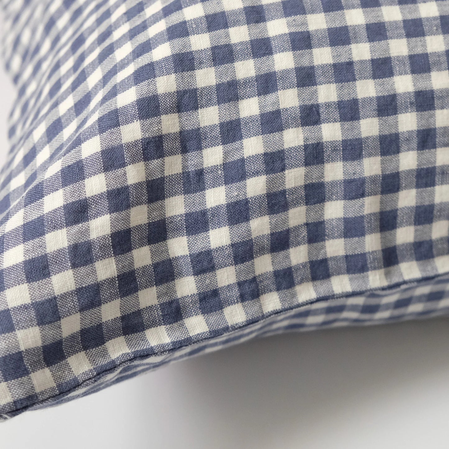 French Cushion Cover Blue Gingham