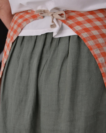 Tea Towel Orange Flax Gingham
