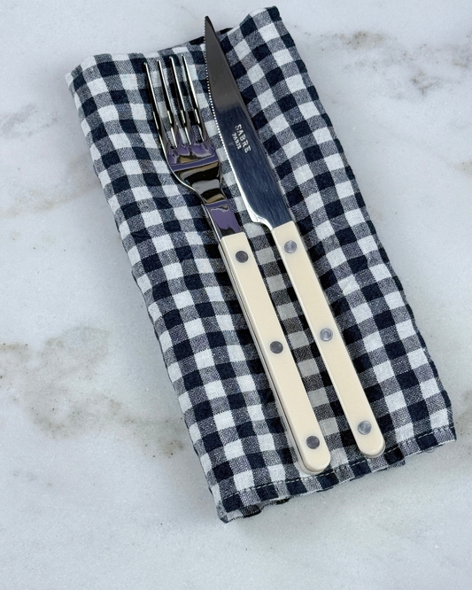 Franske hørservietter antracitgrå 6 stk.