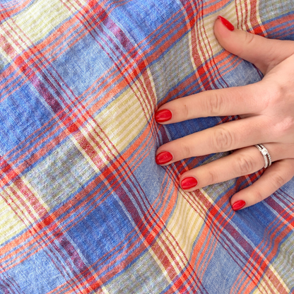 French Cushion Cover Summer Plaid