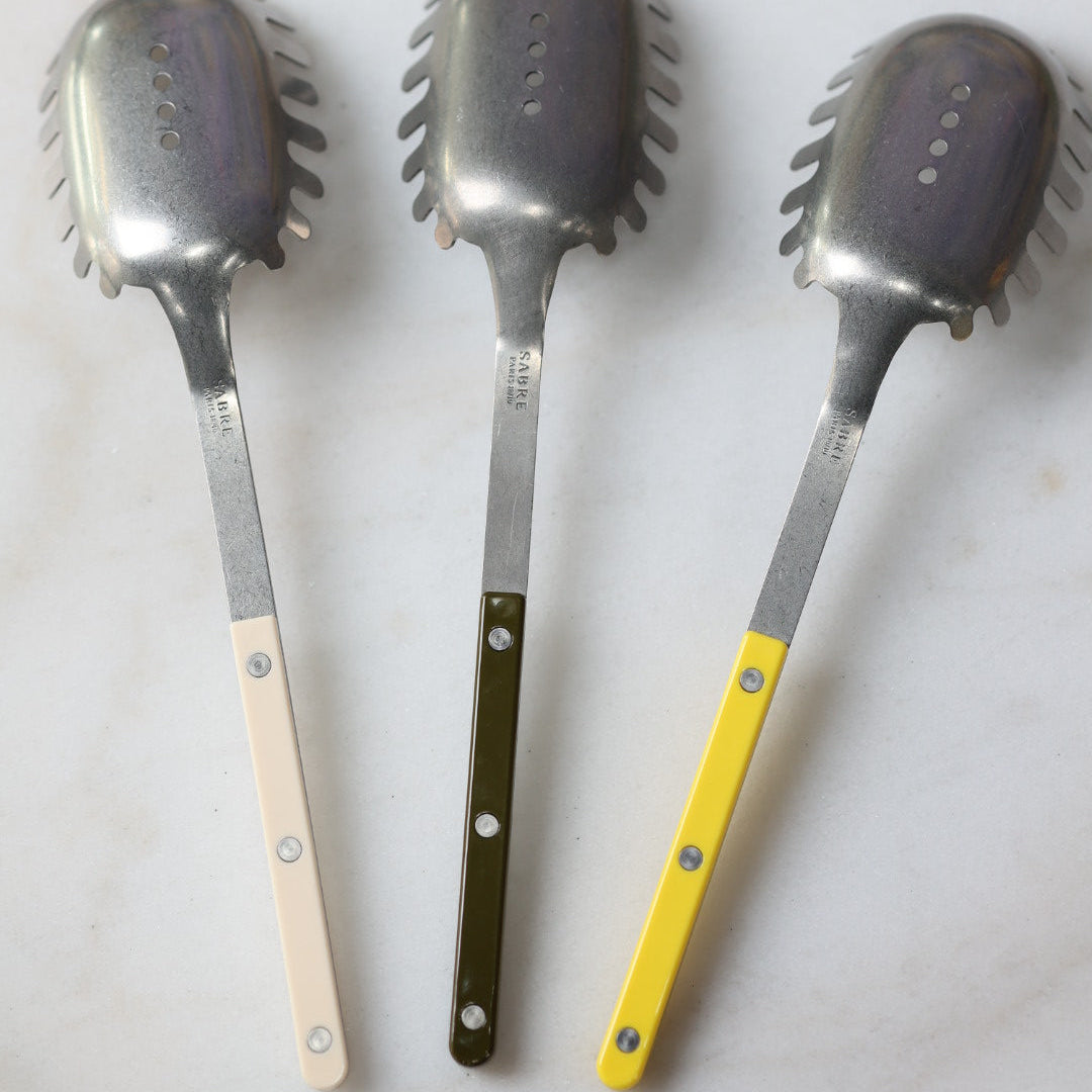 Cuillère à spaghetti vintage Sabre Paris jaune