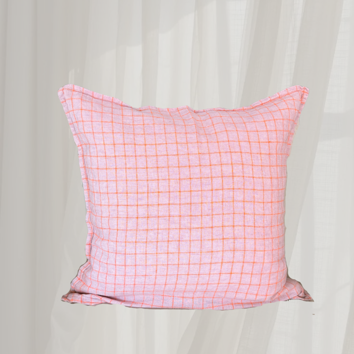 French Cushion Cover Parma Orange Checks