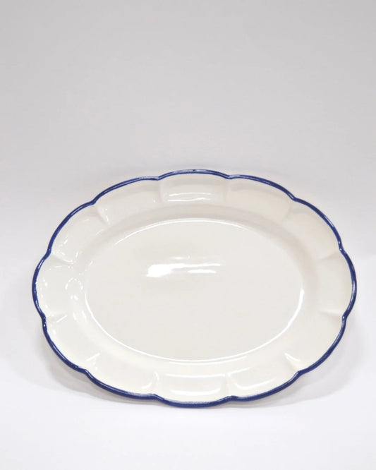 Oval Tray Blue Line