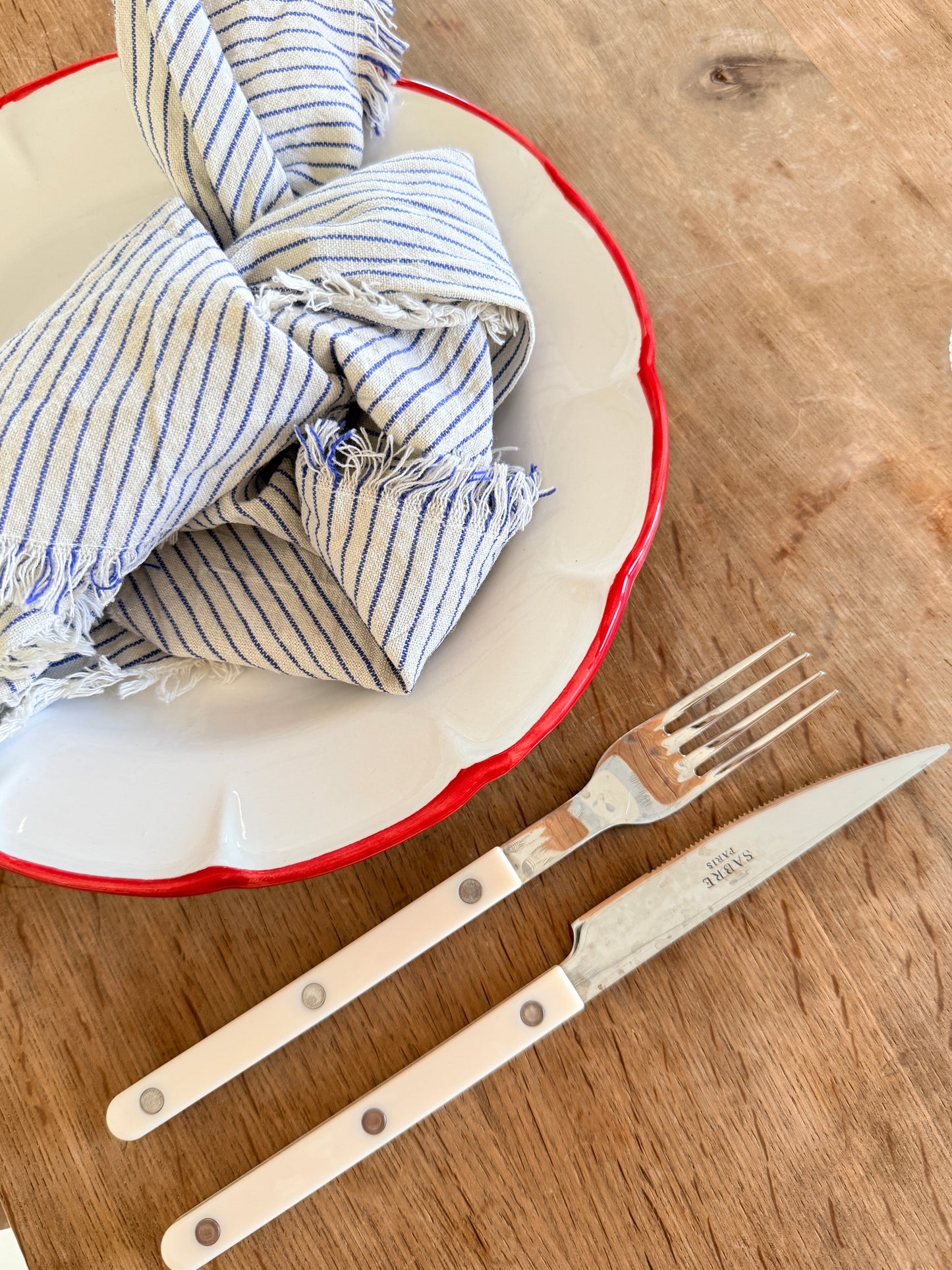 Pasta Plate Red Line