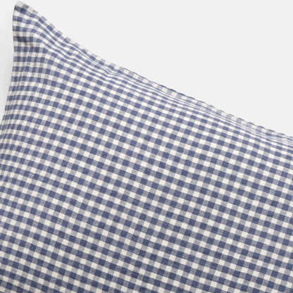 French Cushion Cover Blue Gingham