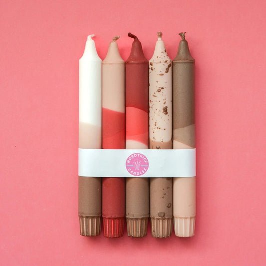 Kerzen Herbstbeige Mix 5er-Pack