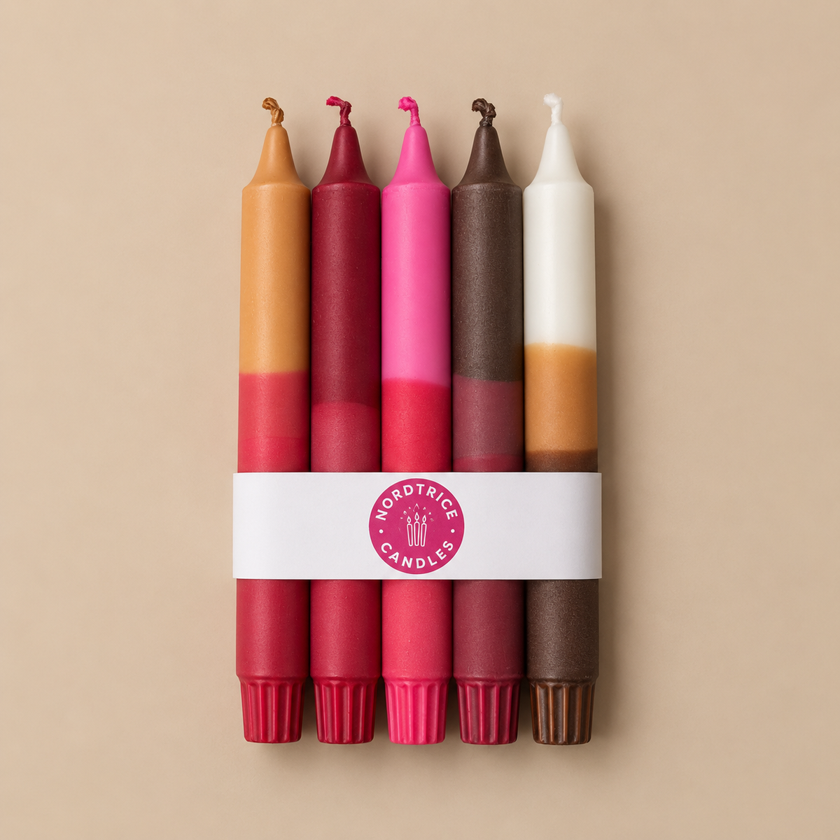 Candele Nude Pink Ribbon Mix 5 p