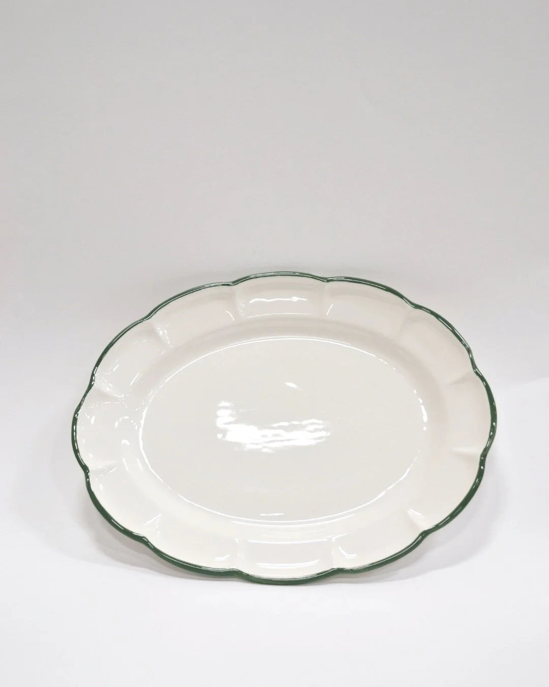 Oval Tray Dark Green Line