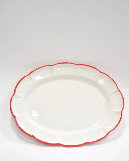 Oval Tray Red Line