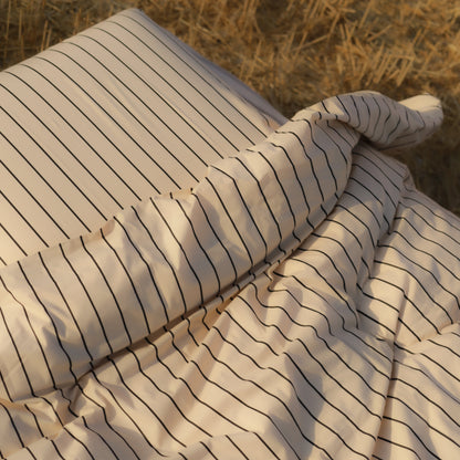 Bongusta Percale Duvet Cover Creme & Ink