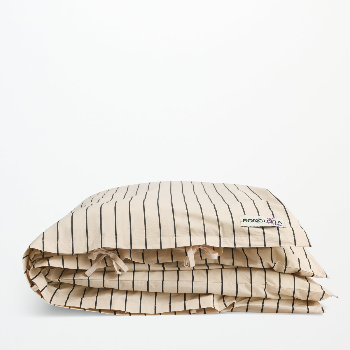 Bongusta Percale Duvet Cover Creme & Ink