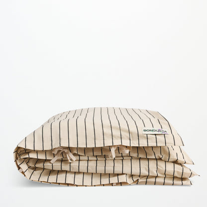 Bongusta Percale Duvet Cover Creme & Ink