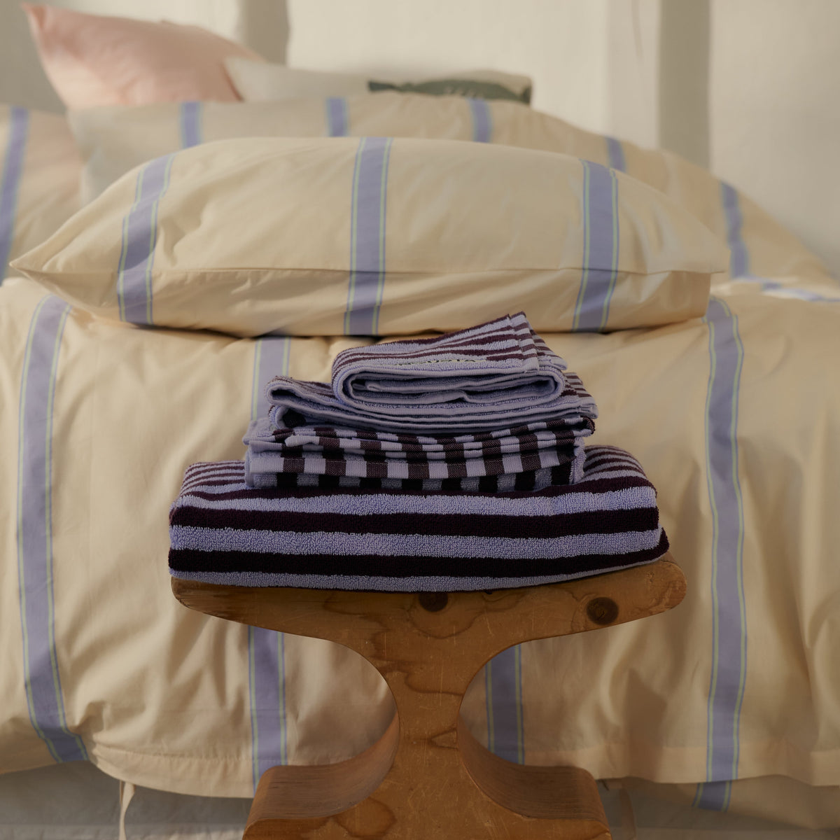 Funda de almohada Bongusta Percal Marfil, Lavanda y Menta