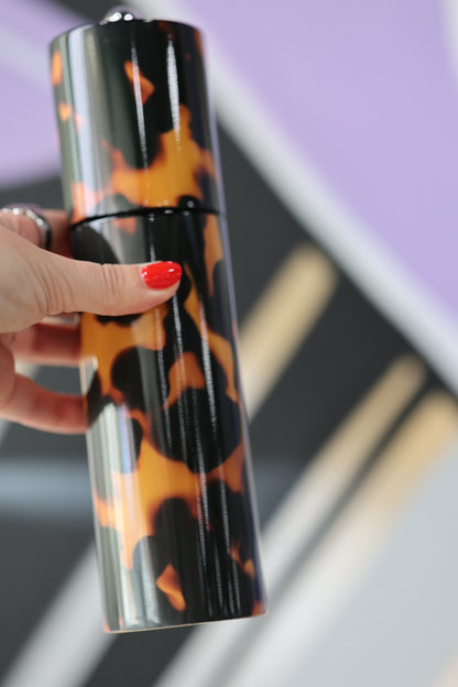 Faux Tortoiseshell Round Column Salt & Pepper Mill