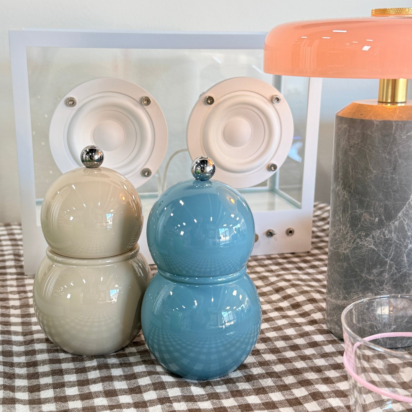 Small Bobbin Salt & Pepper Mill Chambray