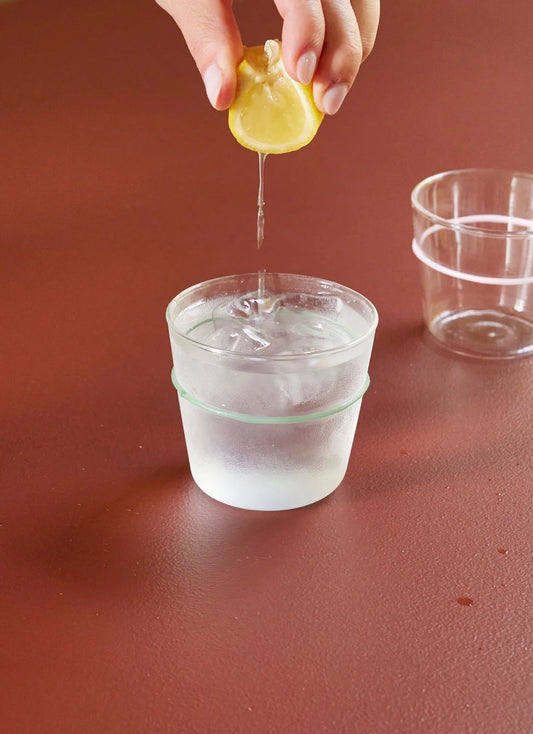 Drinking Glass Green Line