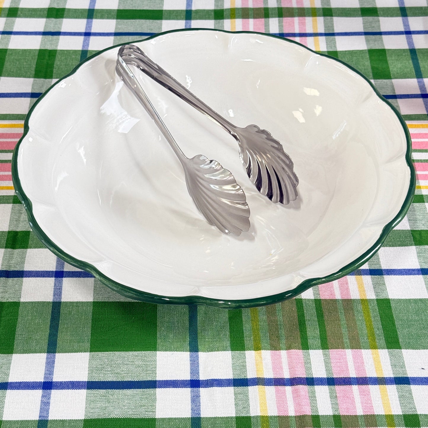 Salad Bowl Dark Green Line