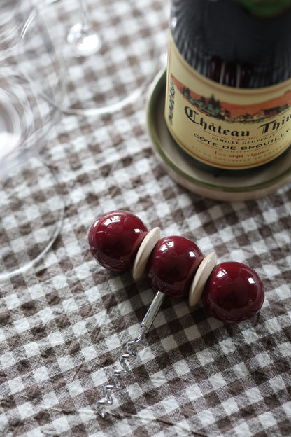 French Linen Table Cloth Brown Gingham