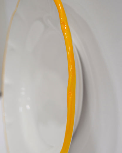 Pasta Plate Yellow Line