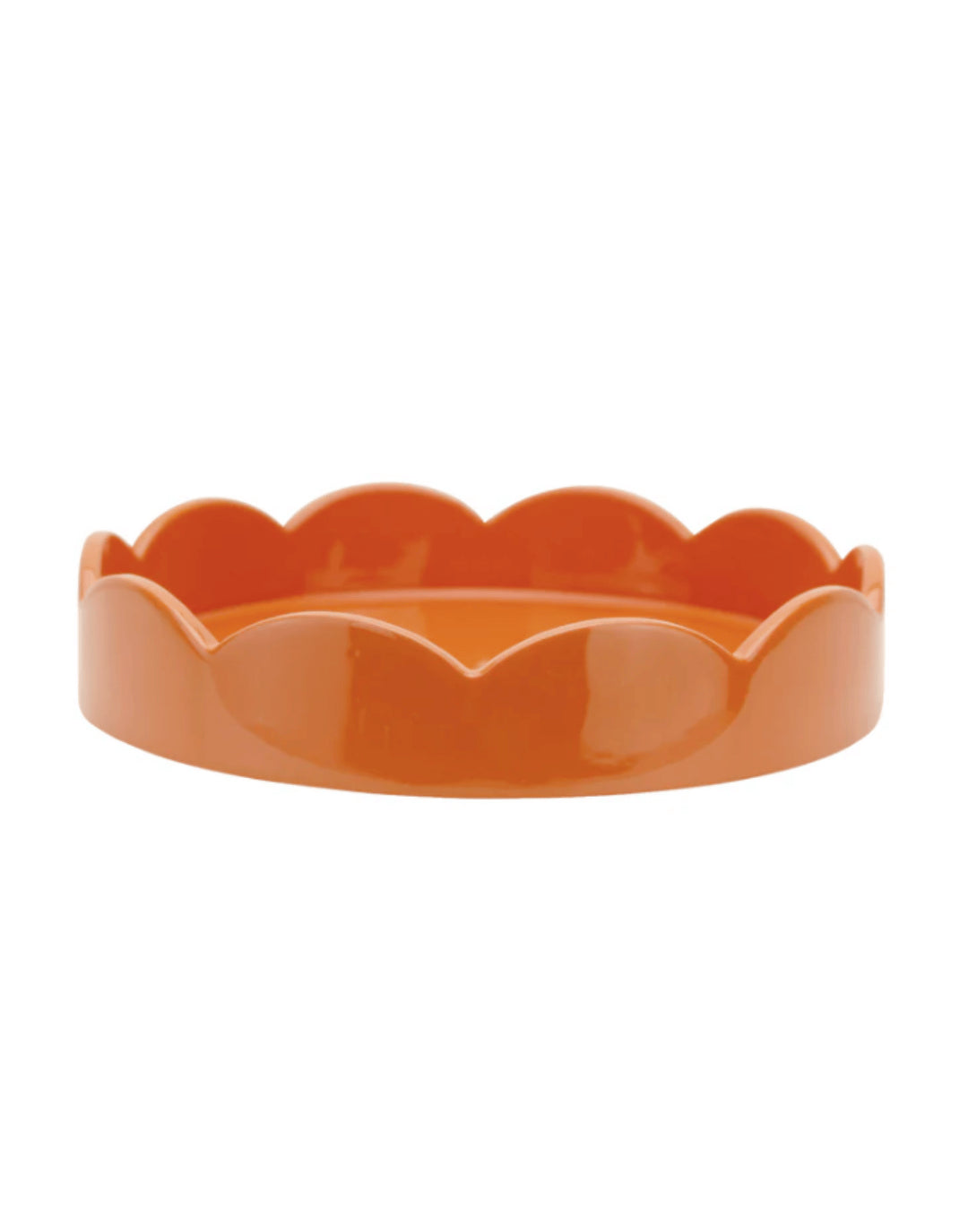 Scalloped Small Round Tray Orange