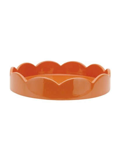 Scalloped Small Round Tray Orange