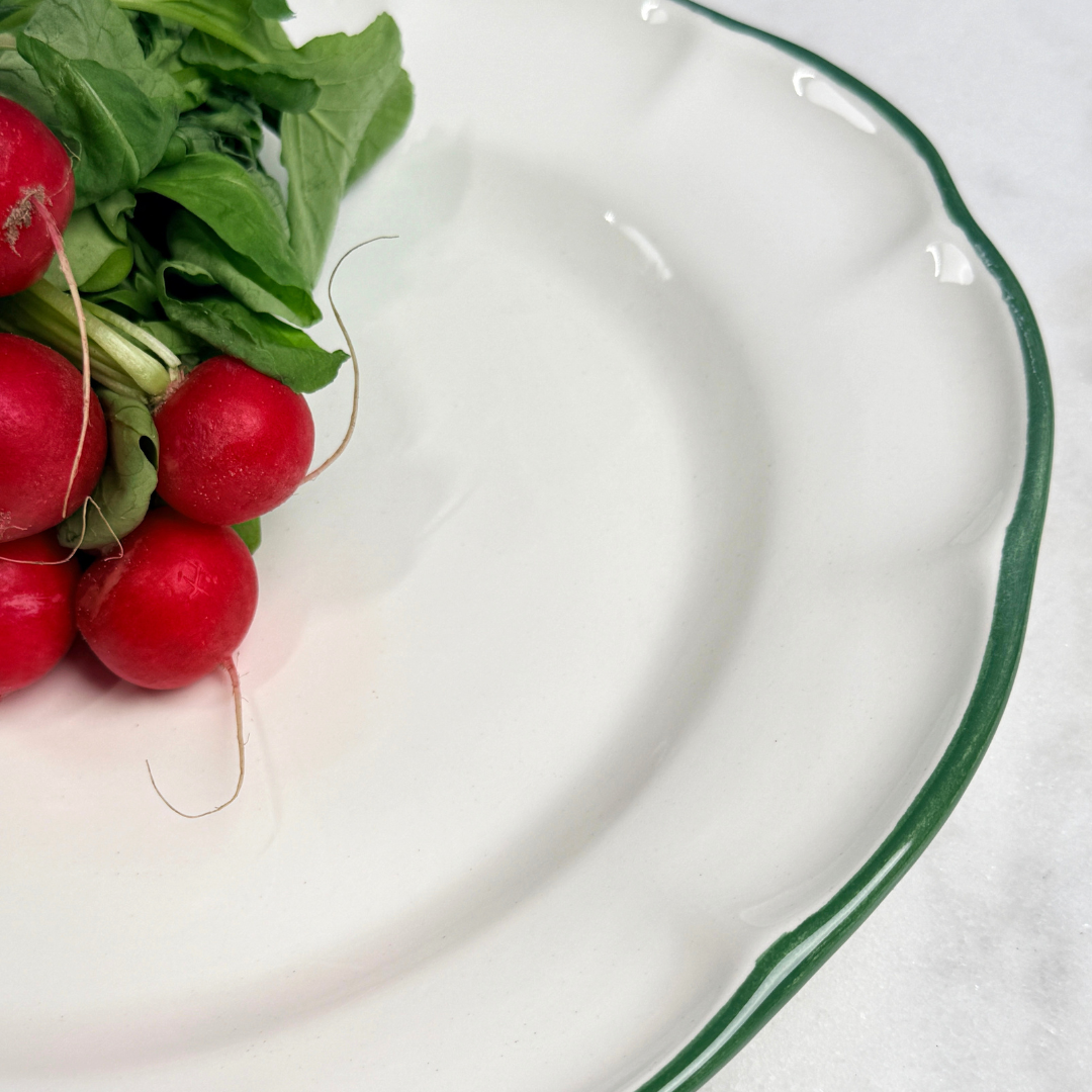 Dinner Plate Dark Green Line