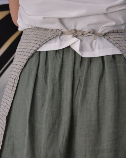 Tea Towel Flax Blue Checks
