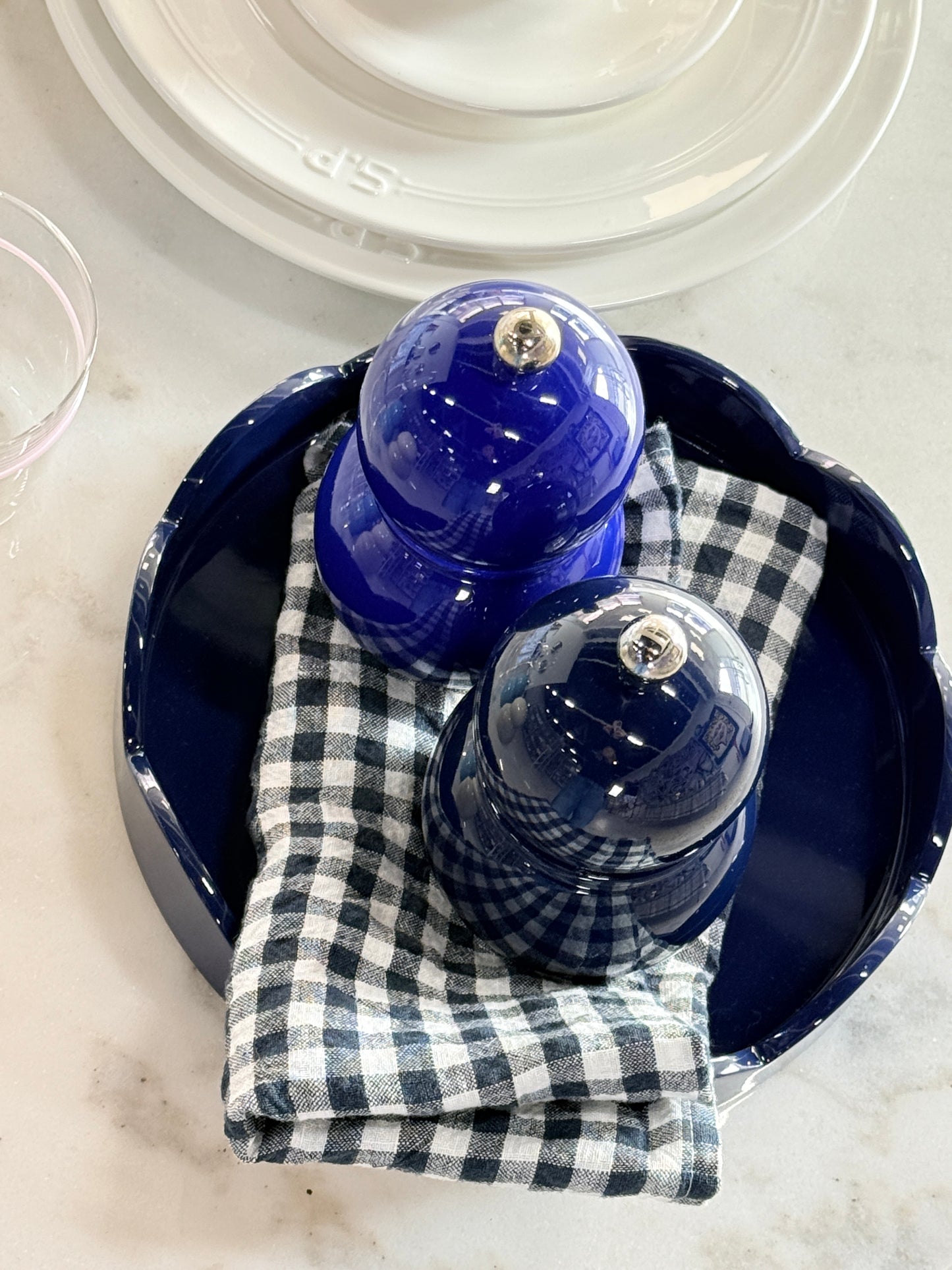 Small Bobbin Salt & Pepper Mill Navy Blue