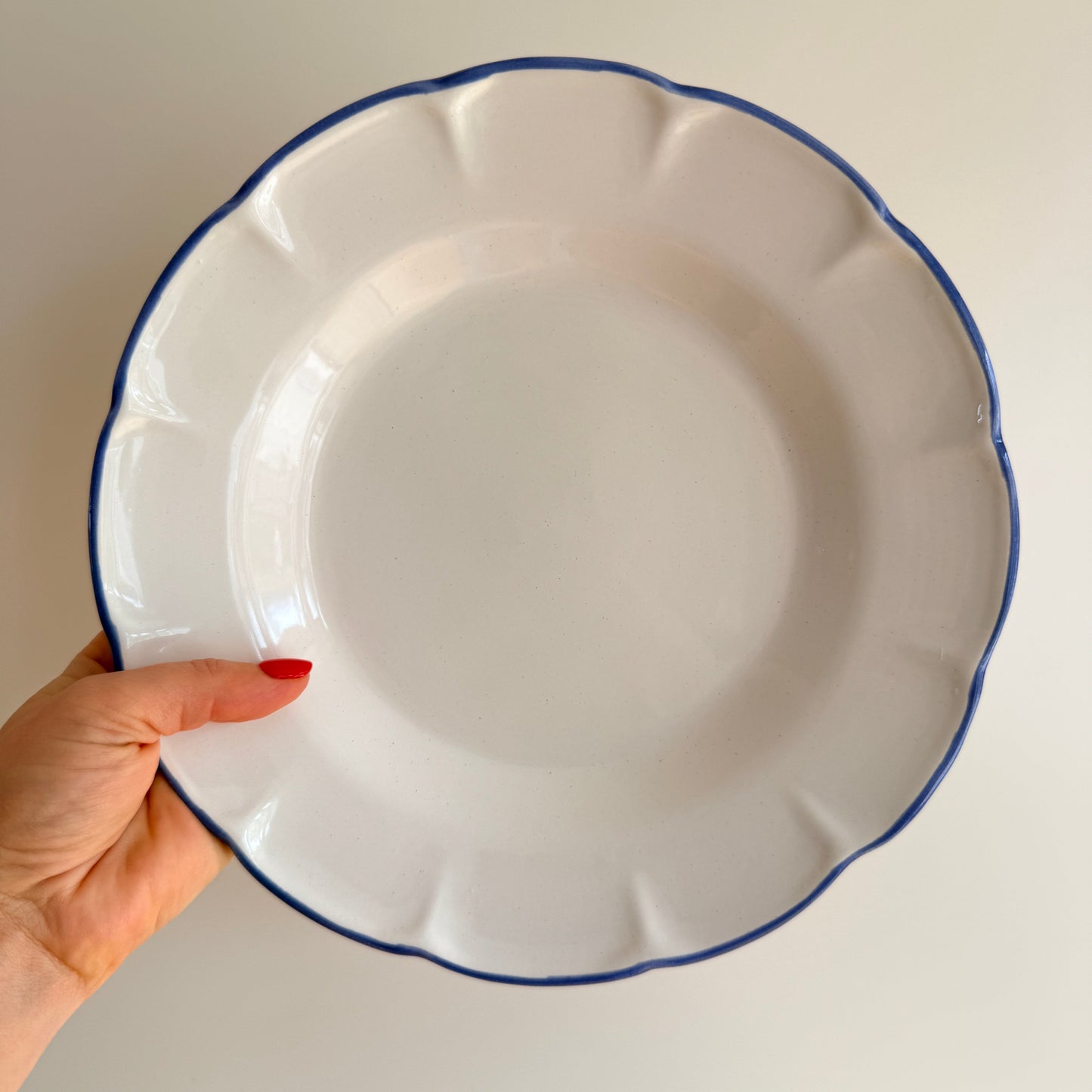 Pasta Plate Light Blue Line