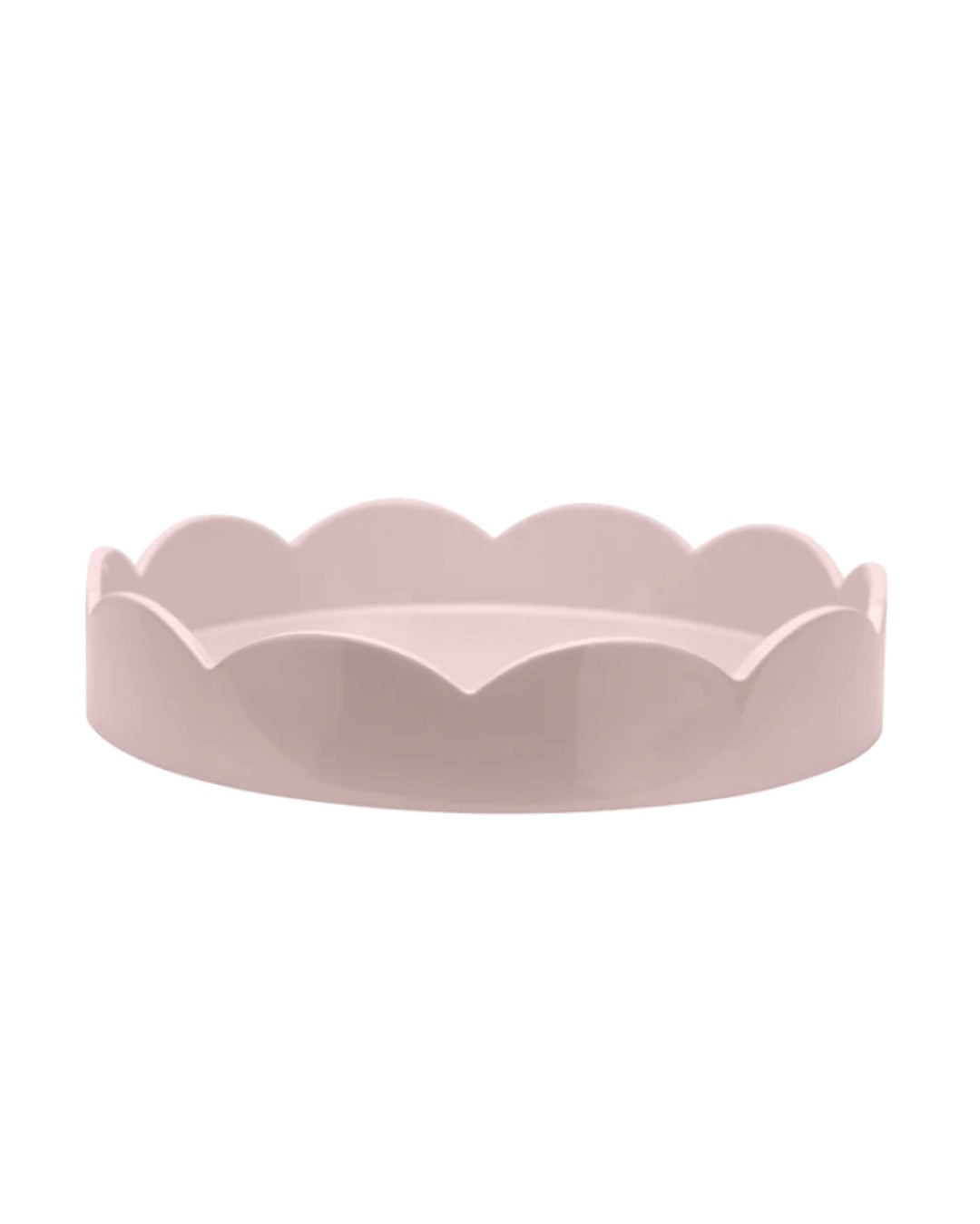 Scalloped Small Round Tray Pink