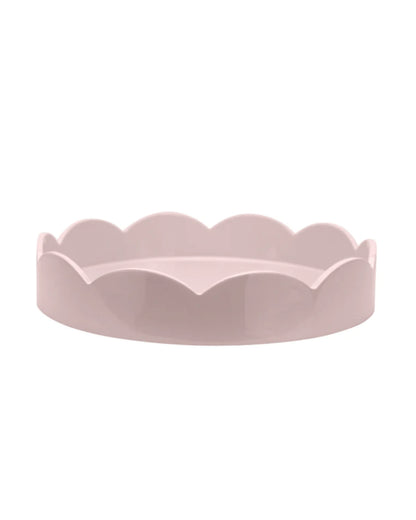 Scalloped Small Round Tray Pink