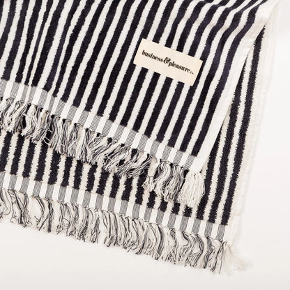 Beach Blanket Navy Blue Stripe
