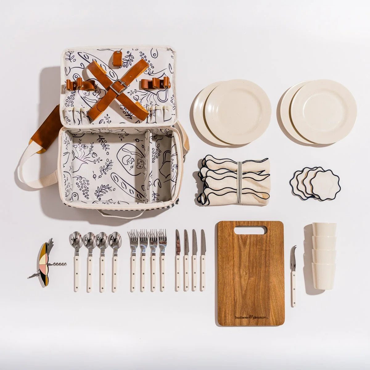 Picnic Set Navy Blue Stripe