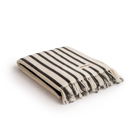 Beach Towel Monaco Black Stripe