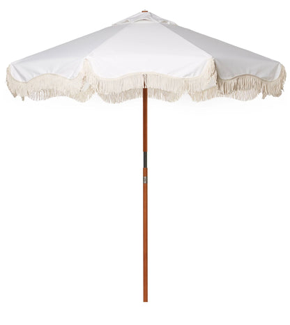 Market Fringed Umbrella Antique White