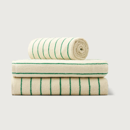 Bongusta Towels White & Green