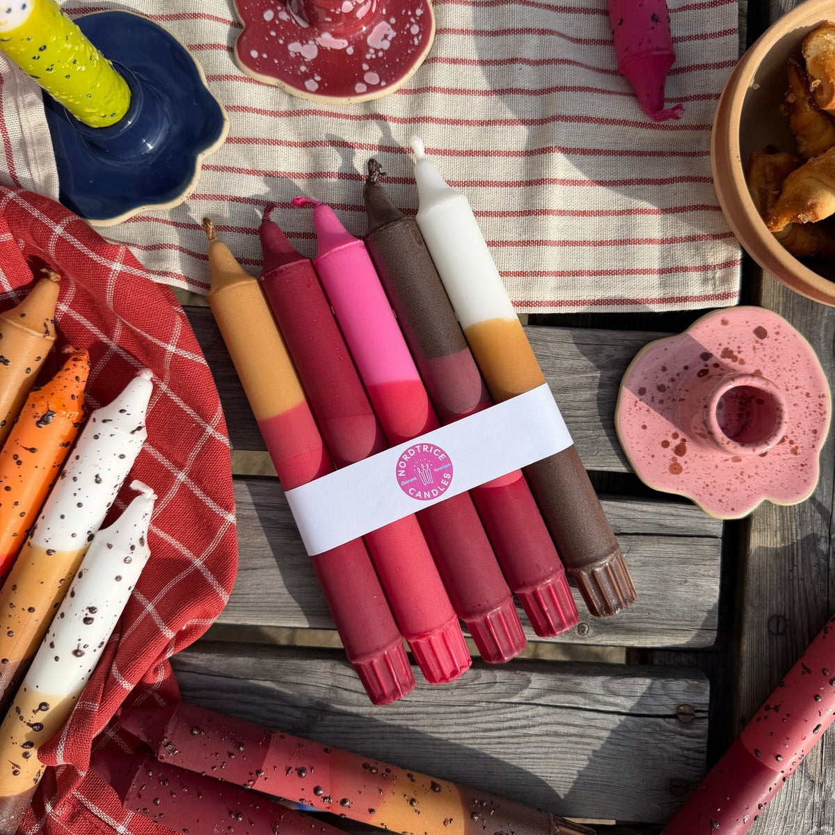 Candele Nude Pink Ribbon Mix 5 p