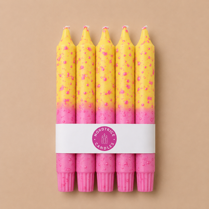 Lys Gul & Pink Konfetti 5 stk.