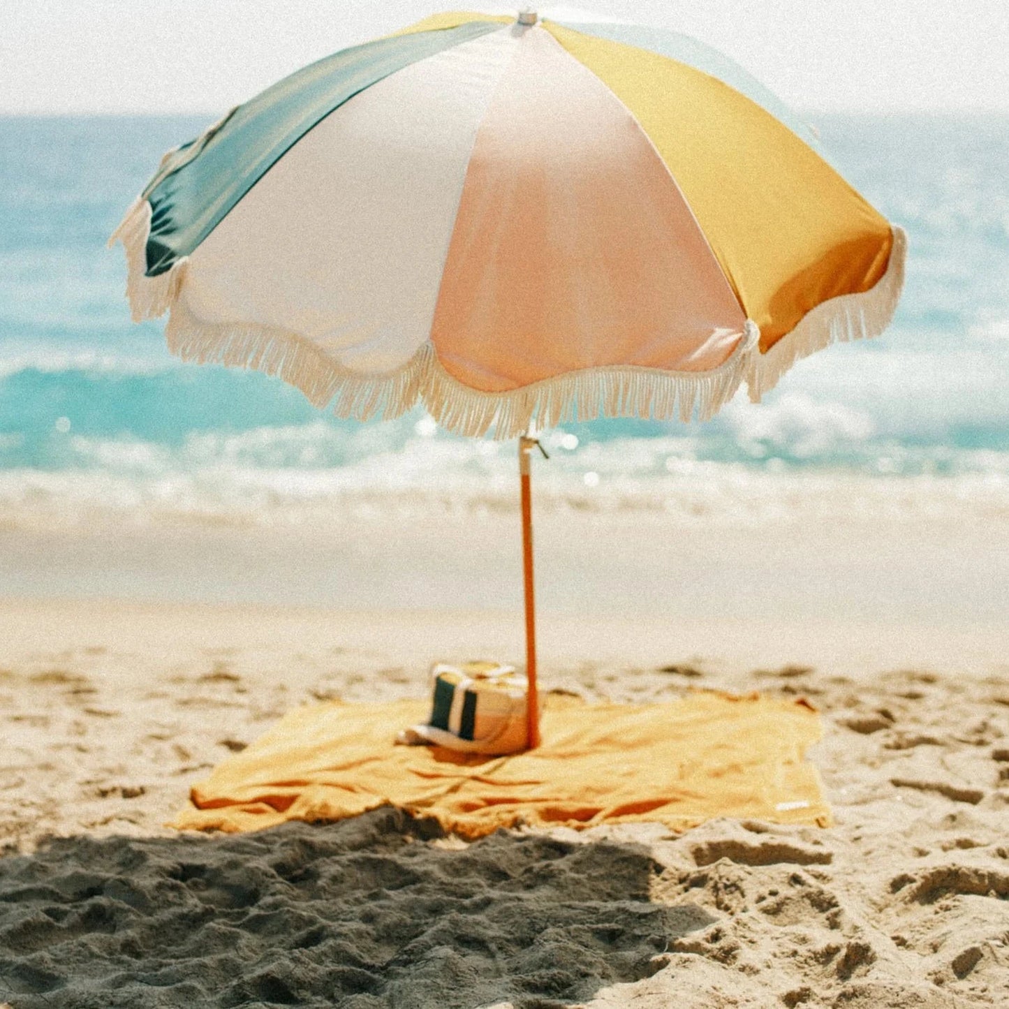 Premium strandparasoll 70-talls panel Cinque