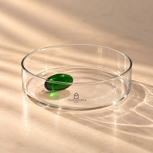 Clear Little Bowl with Green Olive